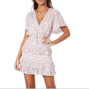 384 NWT MINKPINK Floral V-neck Mini Dress. SzXS